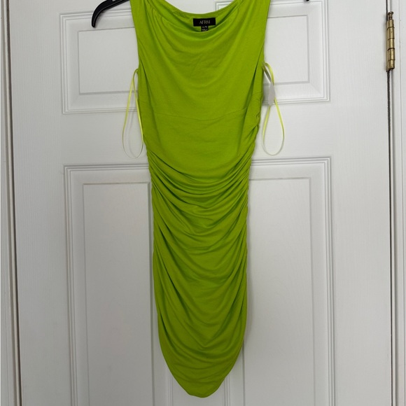 AFRM Green Ruched Bodycon Mini Dress - Picture 4 of 5